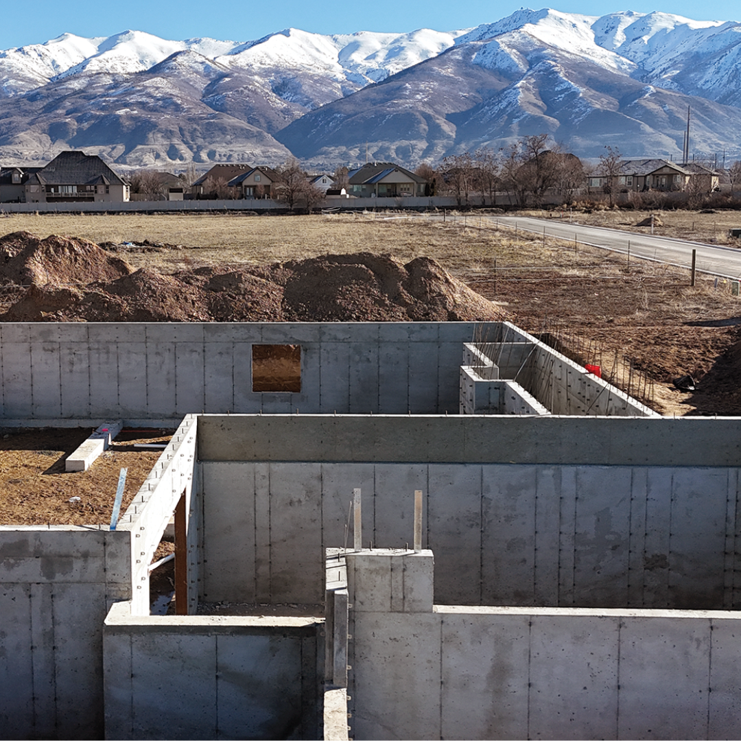 A stripped wall formed by jeff dumas concrete construction, a concrete contractor in west jordan, UT, is smooth and durable thanks to the use of aluminum forms.
